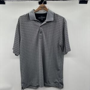 Greg Norman Golf Shirt Large L Men Gray Play Dry Three Button Polyester Polo